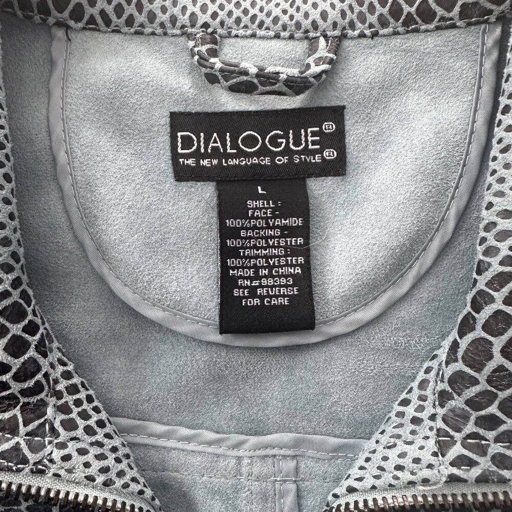 Dialogue Python Print Vegan Leather Jacket Size L… - image 3